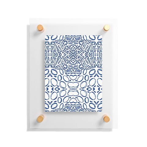 Marta Barragan Camarasa Mosaic brush strokes indigo Floating Acrylic Print