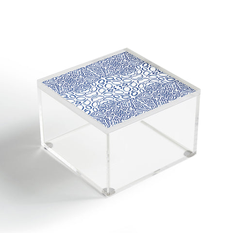 Marta Barragan Camarasa Mosaic brush strokes indigo Acrylic Box