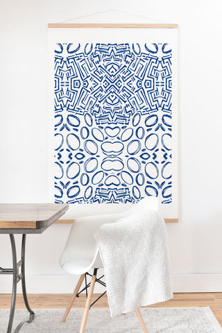 Marta Barragan Camarasa Mosaic brush strokes indigo Art Print And Hanger