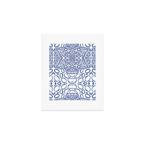 Marta Barragan Camarasa Mosaic brush strokes indigo Art Print