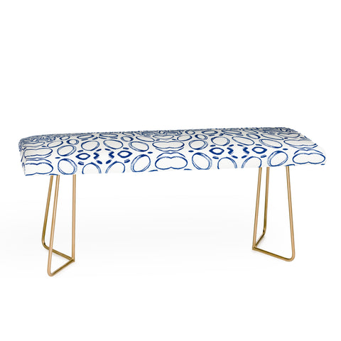 Marta Barragan Camarasa Mosaic brush strokes indigo Bench