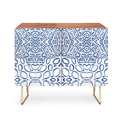 Marta Barragan Camarasa Mosaic brush strokes indigo Credenza