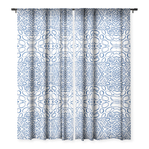 Marta Barragan Camarasa Mosaic brush strokes indigo Sheer Non Repeat