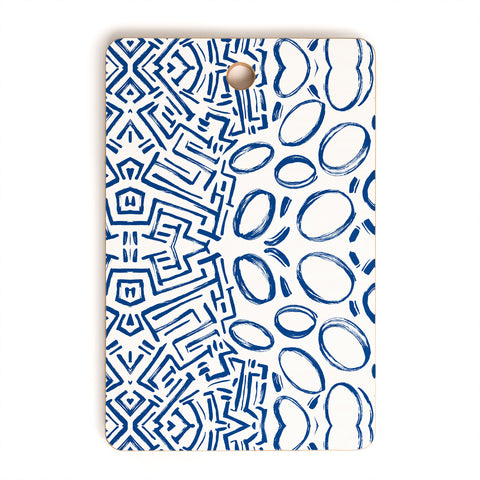 Marta Barragan Camarasa Mosaic brush strokes indigo Cutting Board Rectangle
