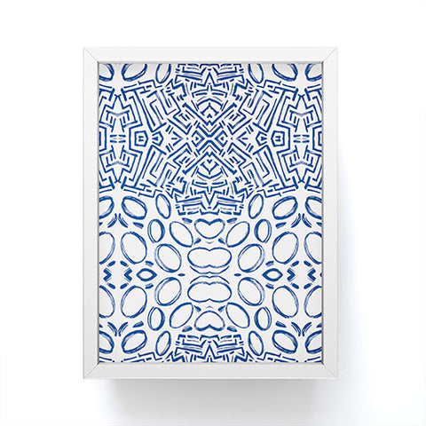 Marta Barragan Camarasa Mosaic brush strokes indigo Framed Mini Art Print