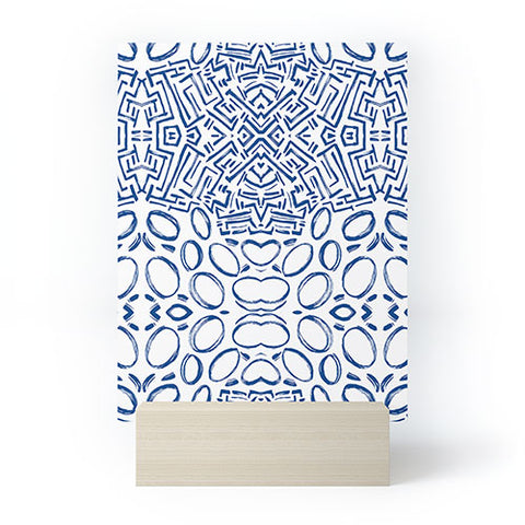 Marta Barragan Camarasa Mosaic brush strokes indigo Mini Art Print