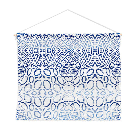 Marta Barragan Camarasa Mosaic brush strokes indigo Wall Hanging Landscape