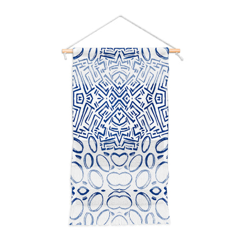 Marta Barragan Camarasa Mosaic brush strokes indigo Wall Hanging Portrait