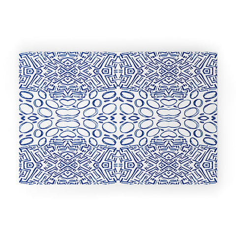 Marta Barragan Camarasa Mosaic brush strokes indigo Welcome Mat