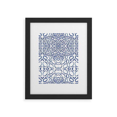 Marta Barragan Camarasa Mosaic brush strokes indigo Framed Art Print