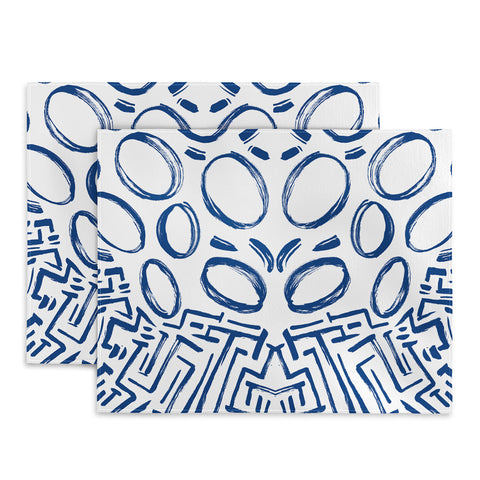 Marta Barragan Camarasa Mosaic brush strokes indigo Placemat