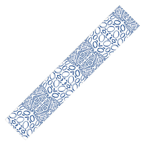Marta Barragan Camarasa Mosaic brush strokes indigo Table Runner