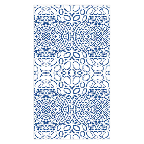 Marta Barragan Camarasa Mosaic brush strokes indigo Tablecloth