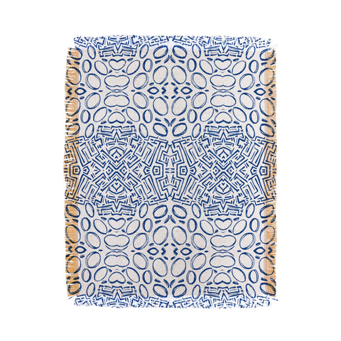 Marta Barragan Camarasa Mosaic brush strokes indigo Throw Blanket