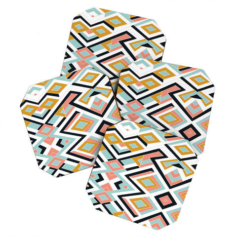 Marta Barragan Camarasa Mosaic geometric shapes Coaster Set