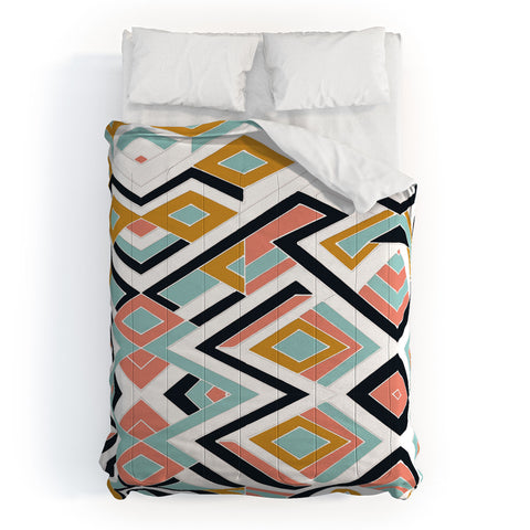 Marta Barragan Camarasa Mosaic geometric shapes Comforter