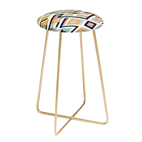 Marta Barragan Camarasa Mosaic geometric shapes Counter Stool