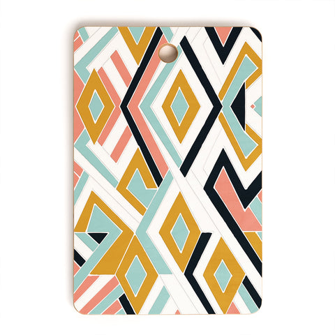 Marta Barragan Camarasa Mosaic geometric shapes Cutting Board Rectangle