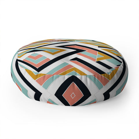 Marta Barragan Camarasa Mosaic geometric shapes Floor Pillow Round