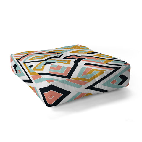 Marta Barragan Camarasa Mosaic geometric shapes Floor Pillow Square