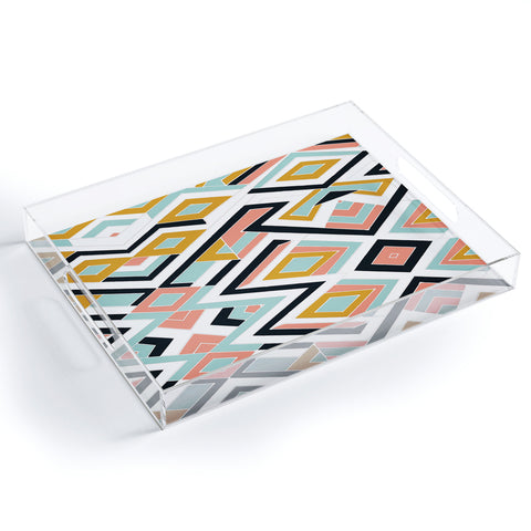 Marta Barragan Camarasa Mosaic geometric shapes Acrylic Tray