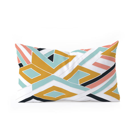 Marta Barragan Camarasa Mosaic geometric shapes Oblong Throw Pillow