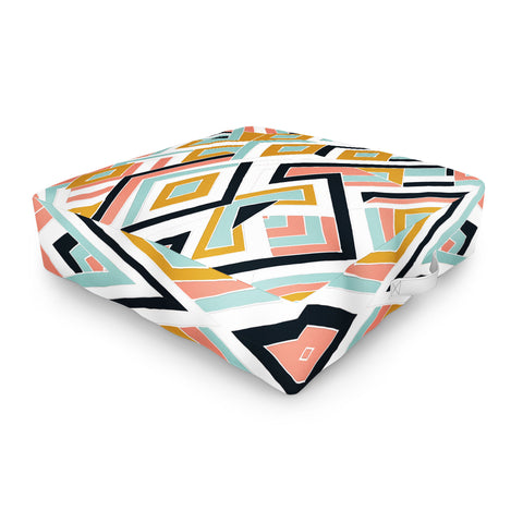 Marta Barragan Camarasa Mosaic geometric shapes Outdoor Floor Cushion