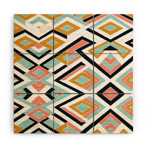 Marta Barragan Camarasa Mosaic geometric shapes Wood Wall Mural