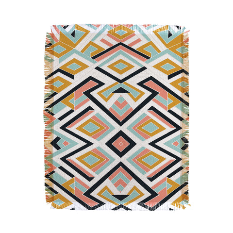 Marta Barragan Camarasa Mosaic geometric shapes Throw Blanket