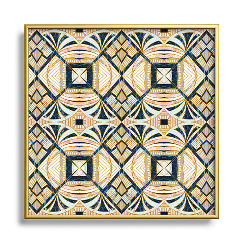 Marta Barragan Camarasa Mosaic marbled art deco II Square Metal Framed Art Print