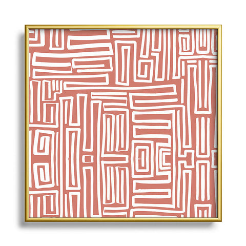 Marta Barragan Camarasa Mosaic of abstract lines I Square Metal Framed Art Print