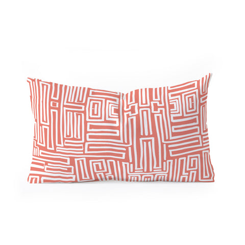 Marta Barragan Camarasa Mosaic of abstract lines I Oblong Throw Pillow