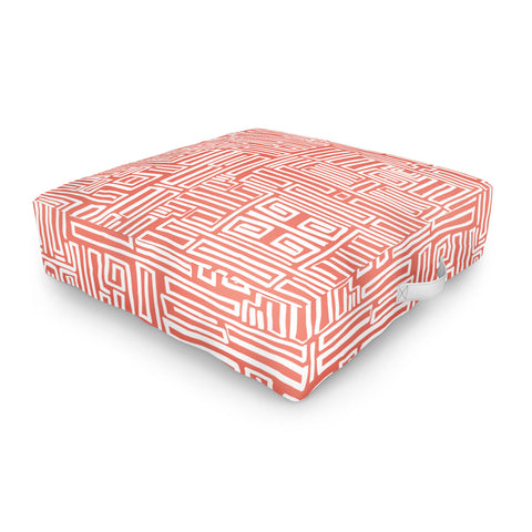 Marta Barragan Camarasa Mosaic of abstract lines I Outdoor Floor Cushion