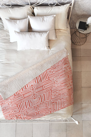 Marta Barragan Camarasa Mosaic of abstract lines I Fleece Throw Blanket