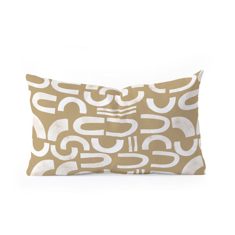 Marta Barragan Camarasa Mosaic of curved shapes I Oblong Throw Pillow