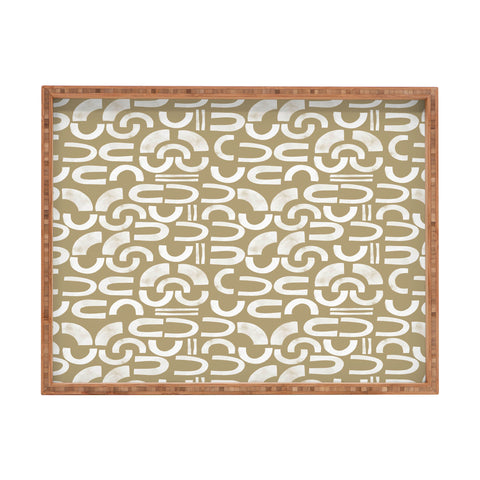 Marta Barragan Camarasa Mosaic of curved shapes I Rectangular Tray