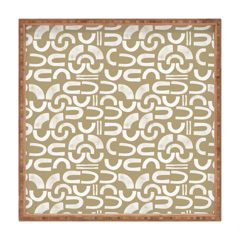 Marta Barragan Camarasa Mosaic of curved shapes I Square Tray