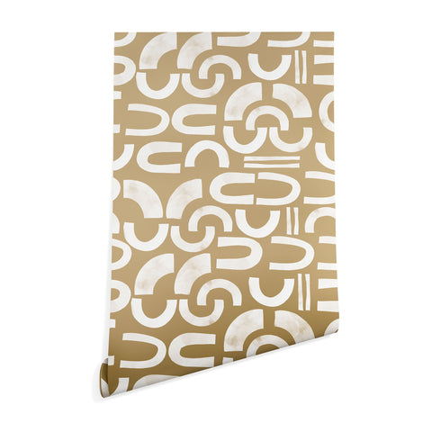 Marta Barragan Camarasa Mosaic of curved shapes I Wallpaper