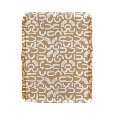 Marta Barragan Camarasa Mosaic of curved shapes I Throw Blanket