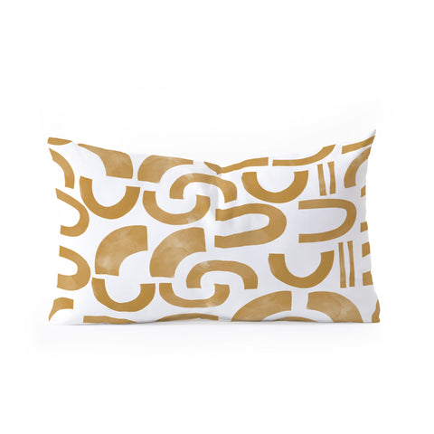 Marta Barragan Camarasa Mosaic of curved shapes II Oblong Throw Pillow