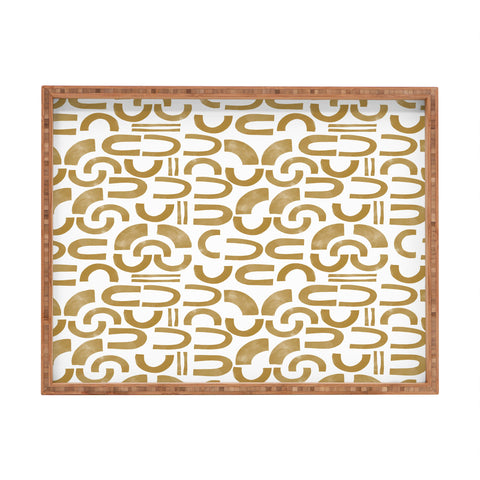 Marta Barragan Camarasa Mosaic of curved shapes II Rectangular Tray
