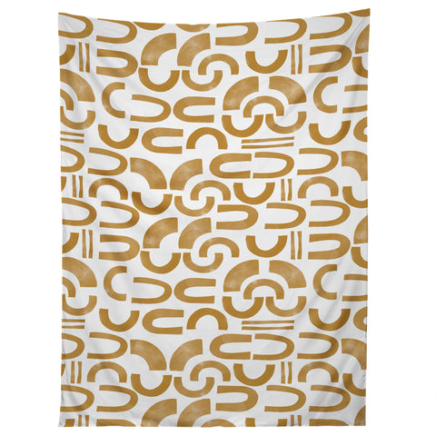 Marta Barragan Camarasa Mosaic of curved shapes II Tapestry