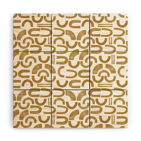 Marta Barragan Camarasa Mosaic of curved shapes II Wood Wall Mural
