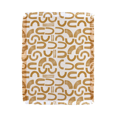 Marta Barragan Camarasa Mosaic of curved shapes II Throw Blanket