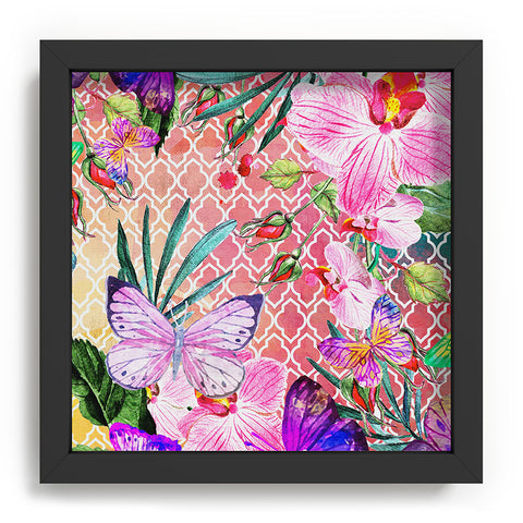 Marta Barragan Camarasa Mosaic of nature and butterflies Recessed Framing Square