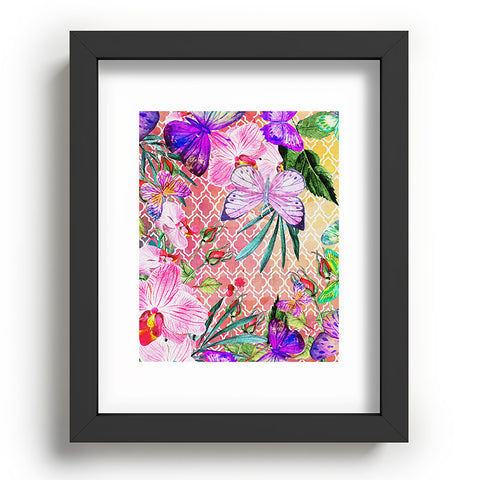 Marta Barragan Camarasa Mosaic of nature and butterflies Recessed Framing Rectangle