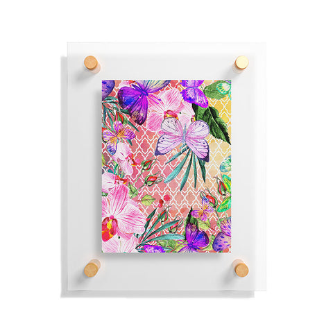 Marta Barragan Camarasa Mosaic of nature and butterflies Floating Acrylic Print