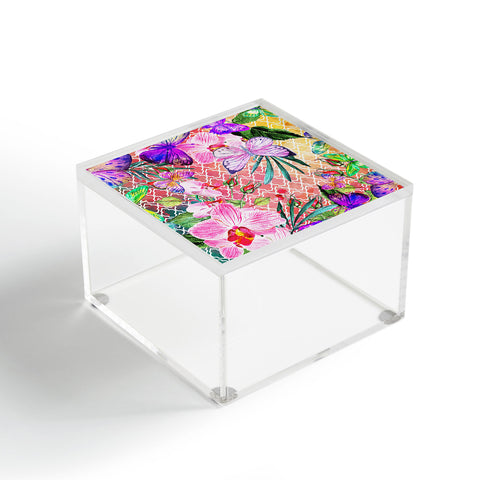 Marta Barragan Camarasa Mosaic of nature and butterflies Acrylic Box