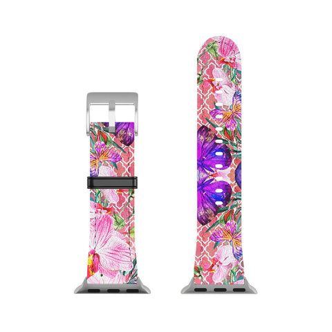 Marta Barragan Camarasa Mosaic of nature and butterflies Apple Watch Band