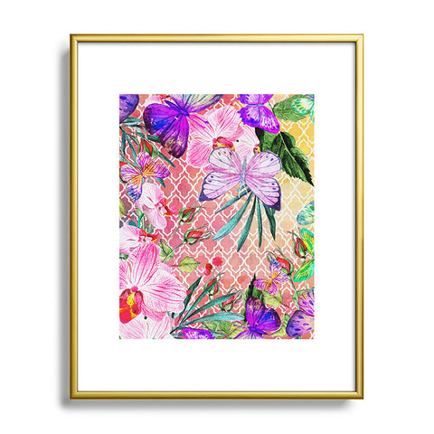Marta Barragan Camarasa Mosaic of nature and butterflies Metal Framed Art Print